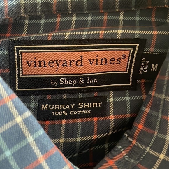 Vineyard Vines Men's Button Down Casual Shirt Plaid- Blue/Pink/White M - Picture 3 of 5